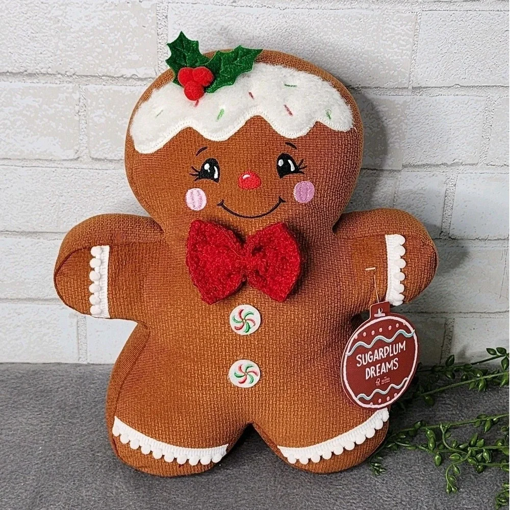 Sugarplum Dreams Gingerbread Girl Plush Figure Pillow 13